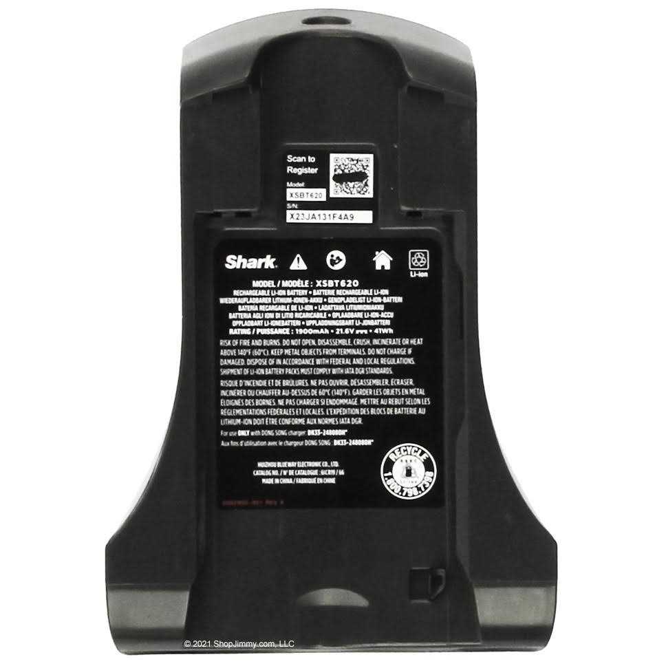 Shark Lithium-Ion Removable Battery XSBT620 for Rocket Pet Pro Vacuums IZ162H