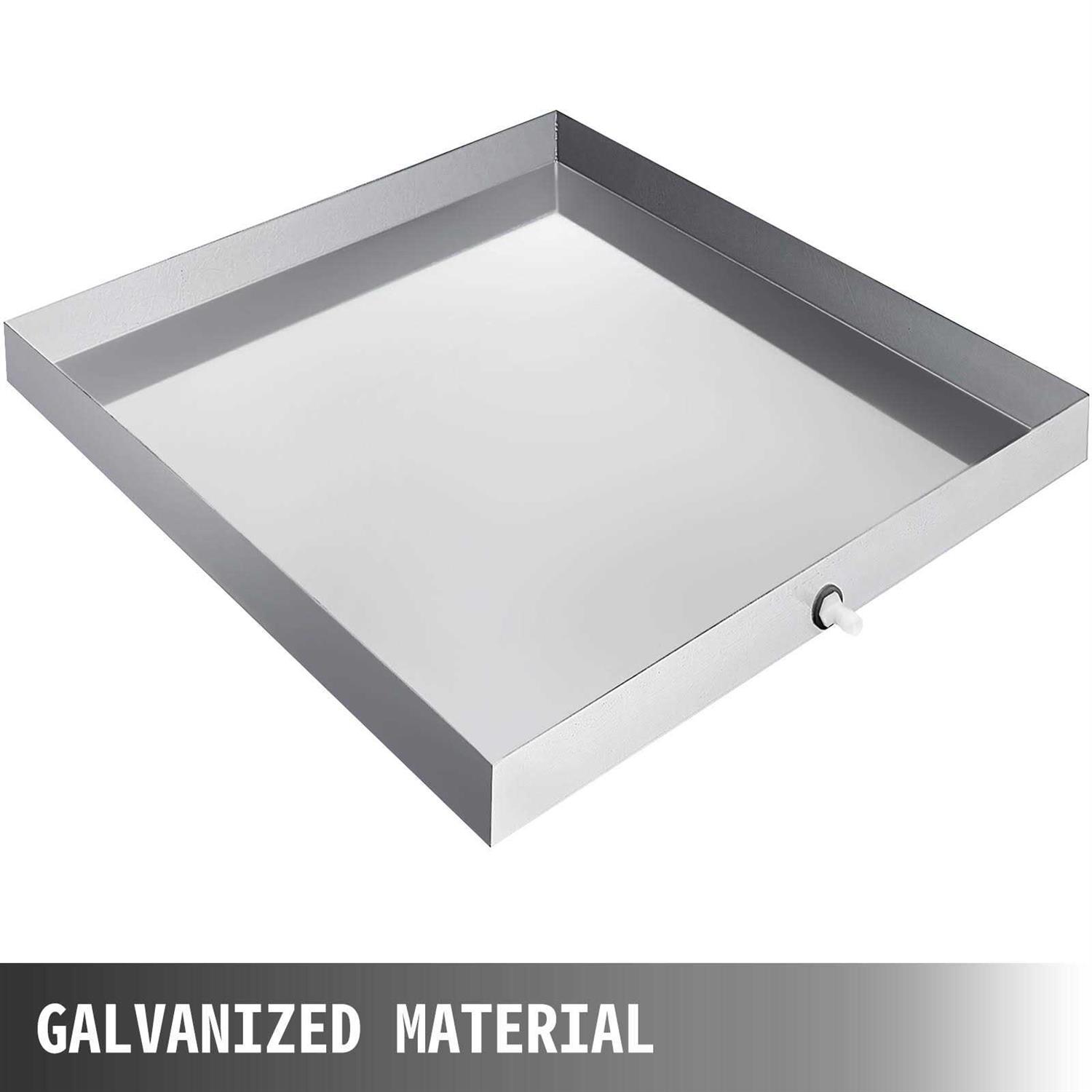 VEVOR Washing Machine Drip Pan 32 x 30 Galvanized Steel 1.2mmwith Drain Hole SC32X30X2.5YC0001V0 - Image 4