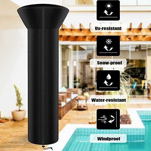 Siruiton Patio Heater Covers with Zipper and Air Vent,Waterproof,Dustproof,Wind-Resistant,UV-Resistant,snow-Resistant - Image 2