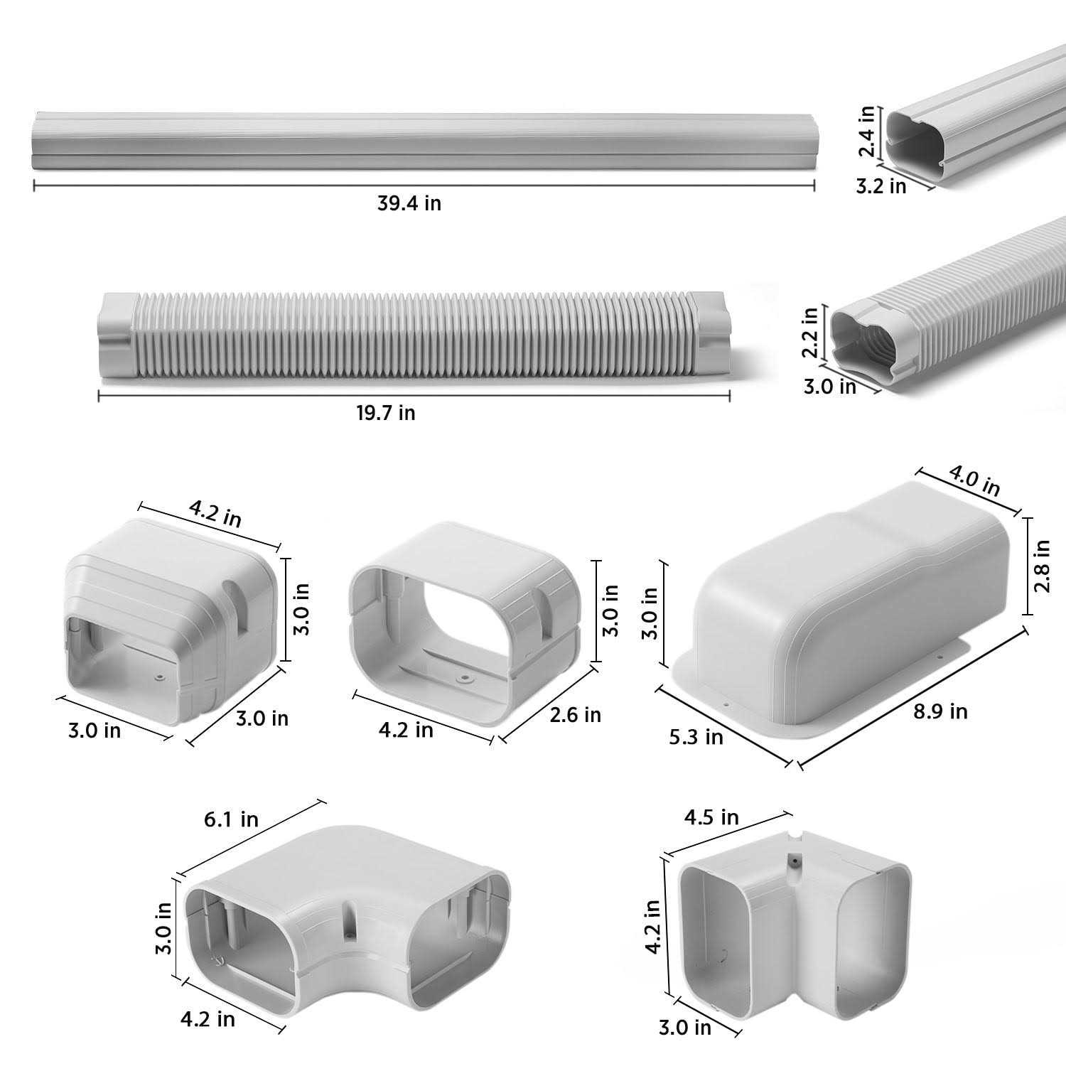 TURBRO 14′ L Decorative PVC Line Cover Kit for Mini Split and Central Air Conditioners - Image 3