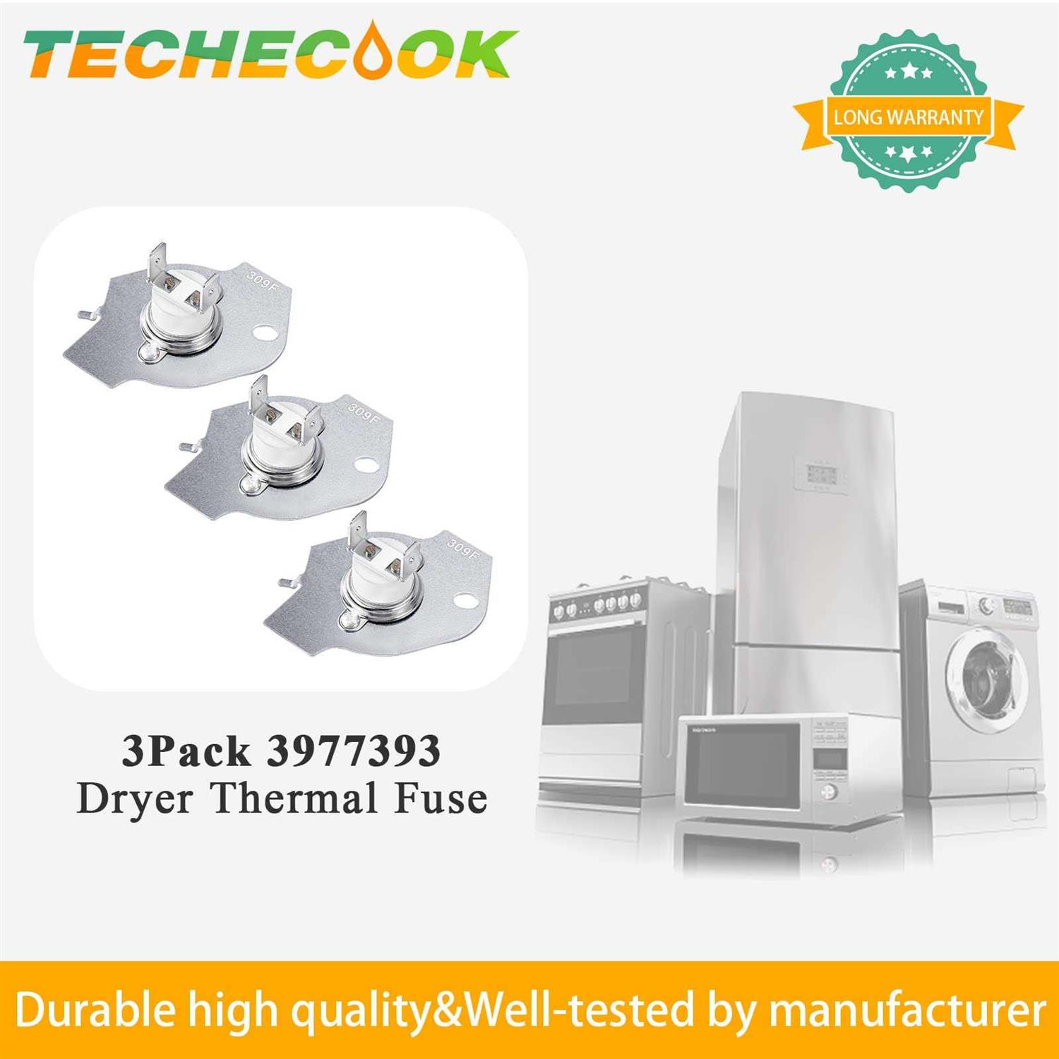 Upgraded 3977393 3399848 Dryer Thermal Fuse by Techecook Replacement for Whirlpool Kenmore Maytag Roper Dryer - Image 4