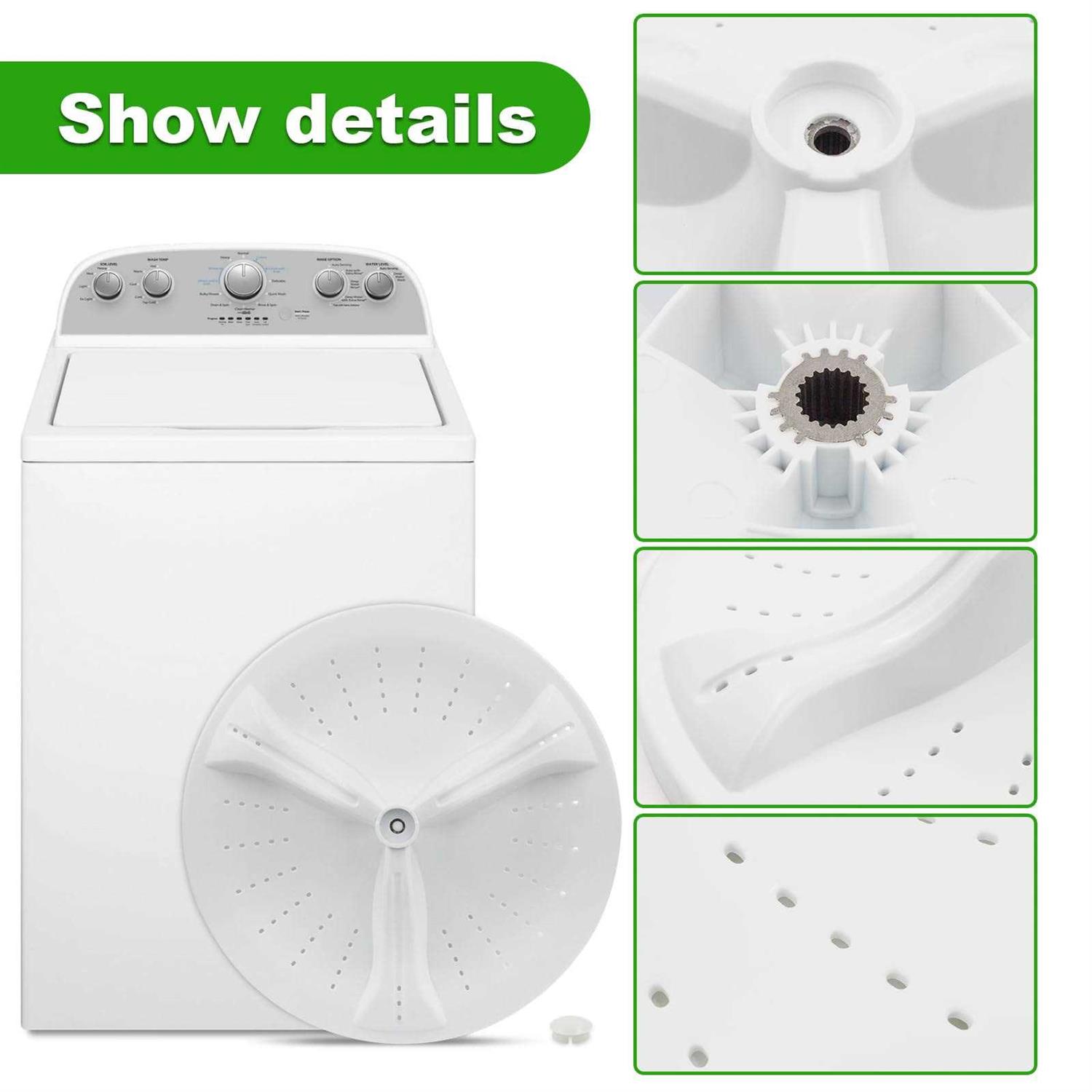 Washer Wash Plate W10902814 with Cap Replacement for Maytag Washer Parts and Whirlpool Washer Agitator W108396887 W10609480 W10834917 - Image 3