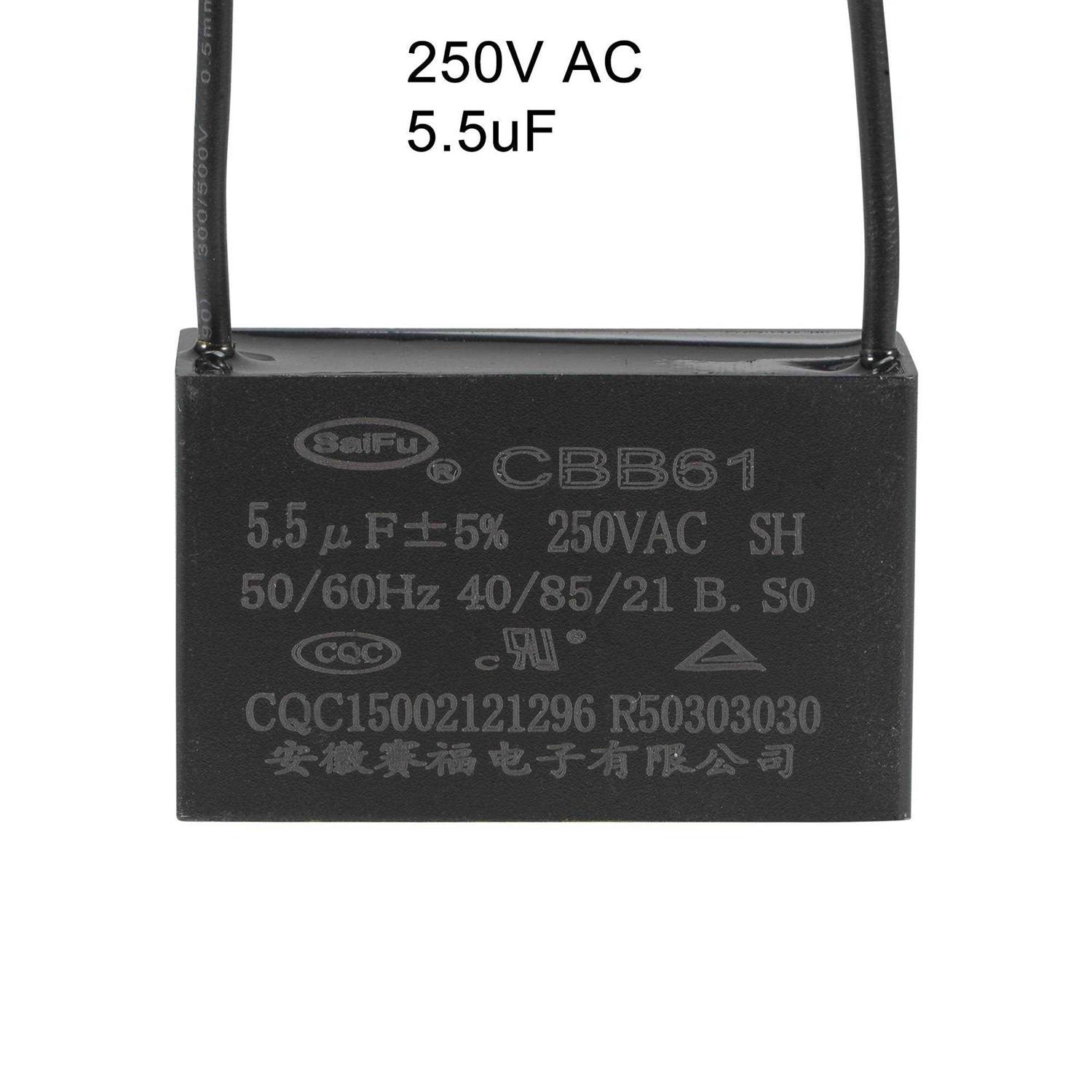 Uxcell Ceiling Fan Capacitor Cbb61 250v AC 2 Wires Metallized Polypropylene Film Capacitor Electric Fan Pump Motor Generator - Image 4