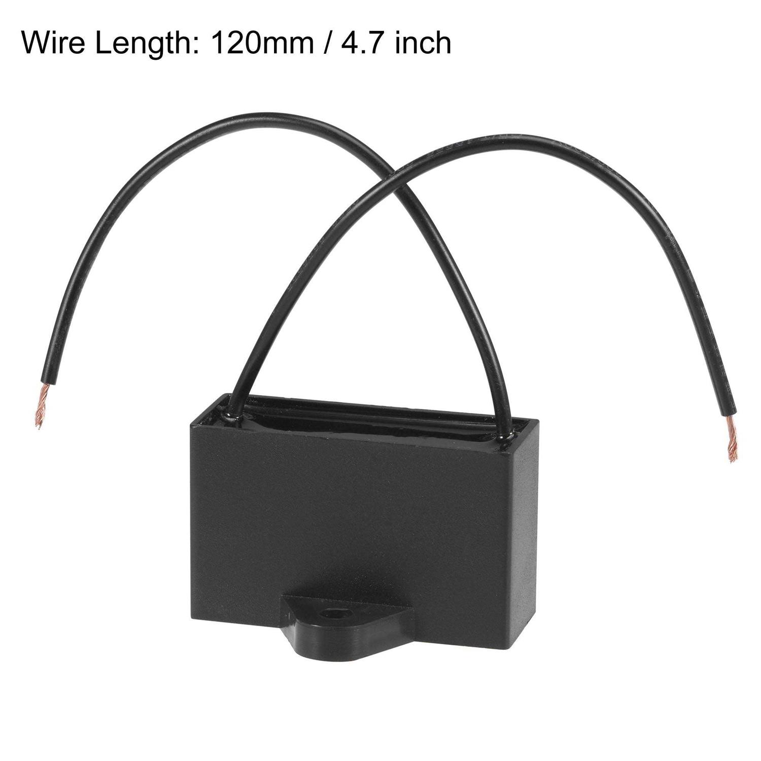 Uxcell Ceiling Fan Capacitor Cbb61 250v AC 2 Wires Metallized Polypropylene Film Capacitor Electric Fan Pump Motor Generator - Image 4