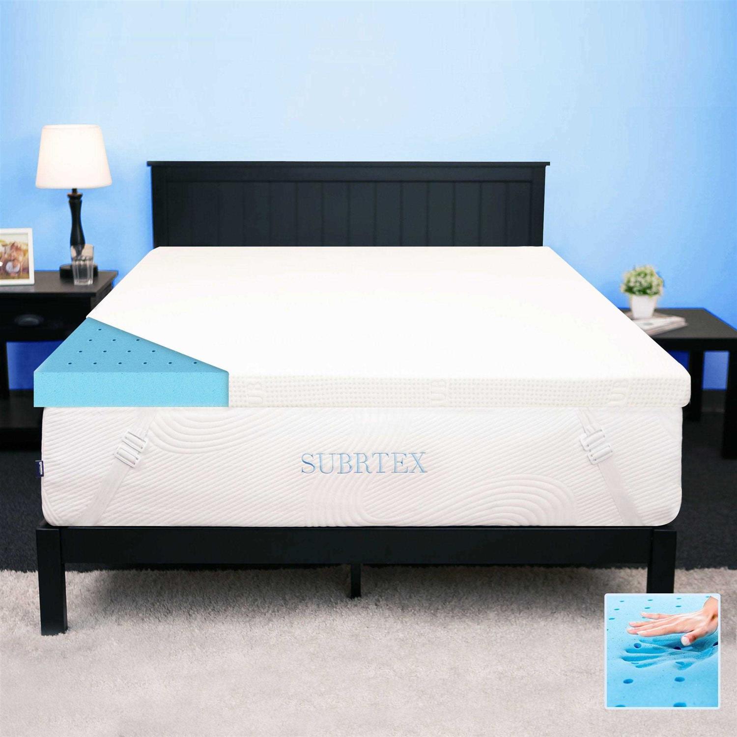 Subrtex Gel-Infused Memory Foam Bed Mattress Topper