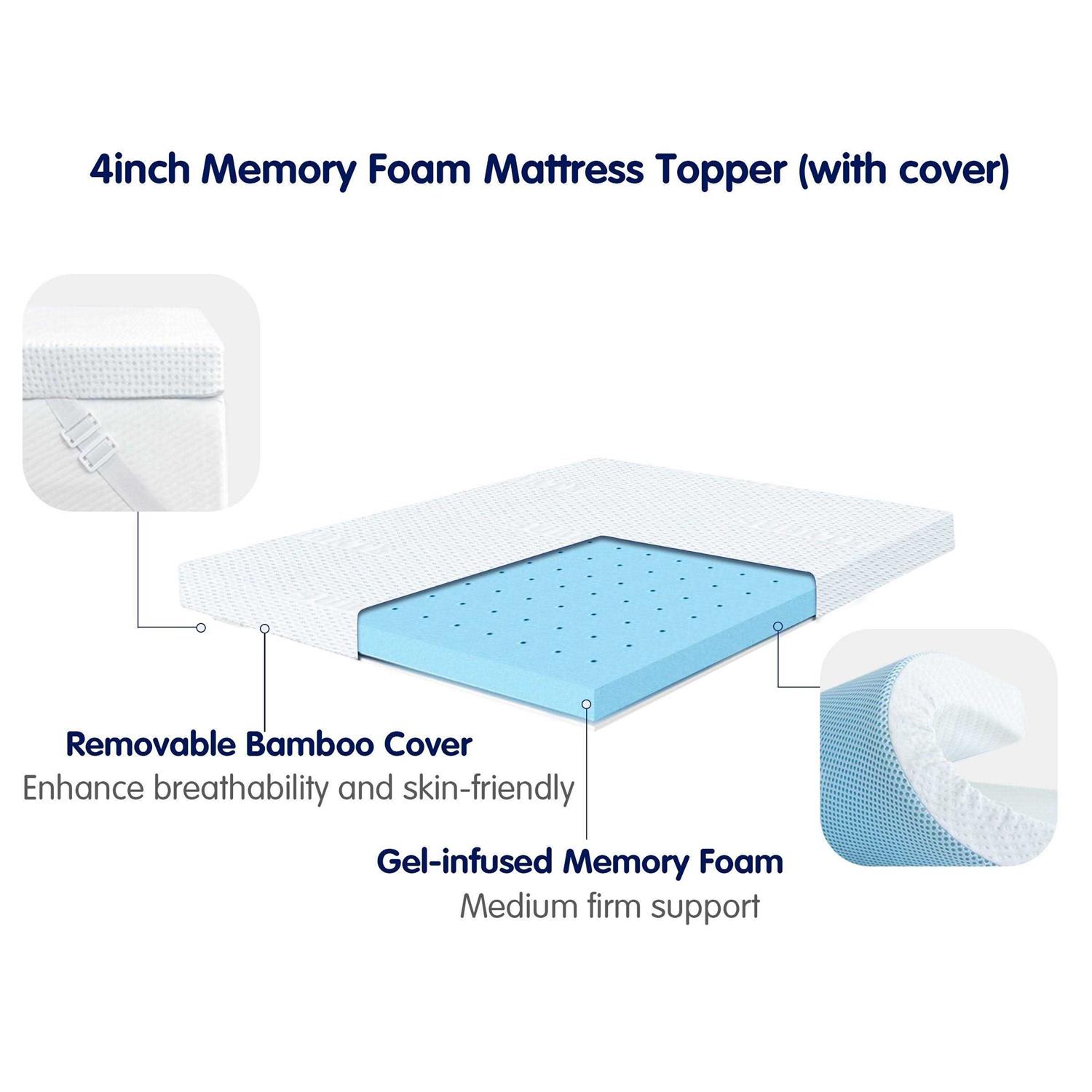 Subrtex Gel-Infused Memory Foam Bed Mattress Topper - Image 3