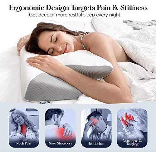Sutera Contour Memory Foam Pillow for Sleeping, Orthopedic Cervical Support for Neck, Shoulder and Back Pain Relief - Image 3