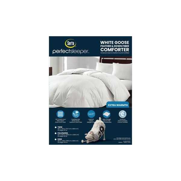 Serta White Down Fiber & Feather Comforter - Image 5