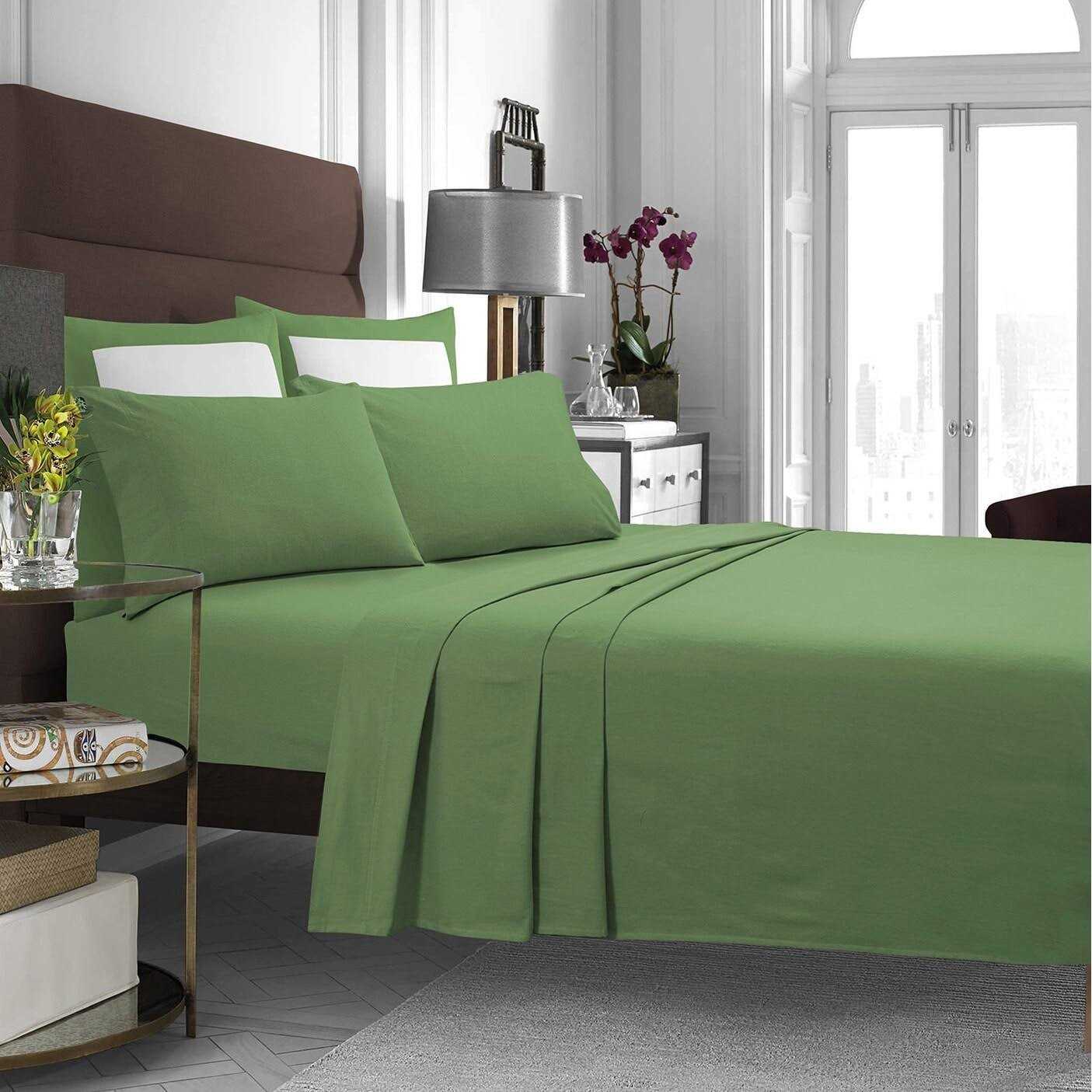 Tribeca Living Extra Deep Pocket Solid Flannel Sheet Set - Image 3