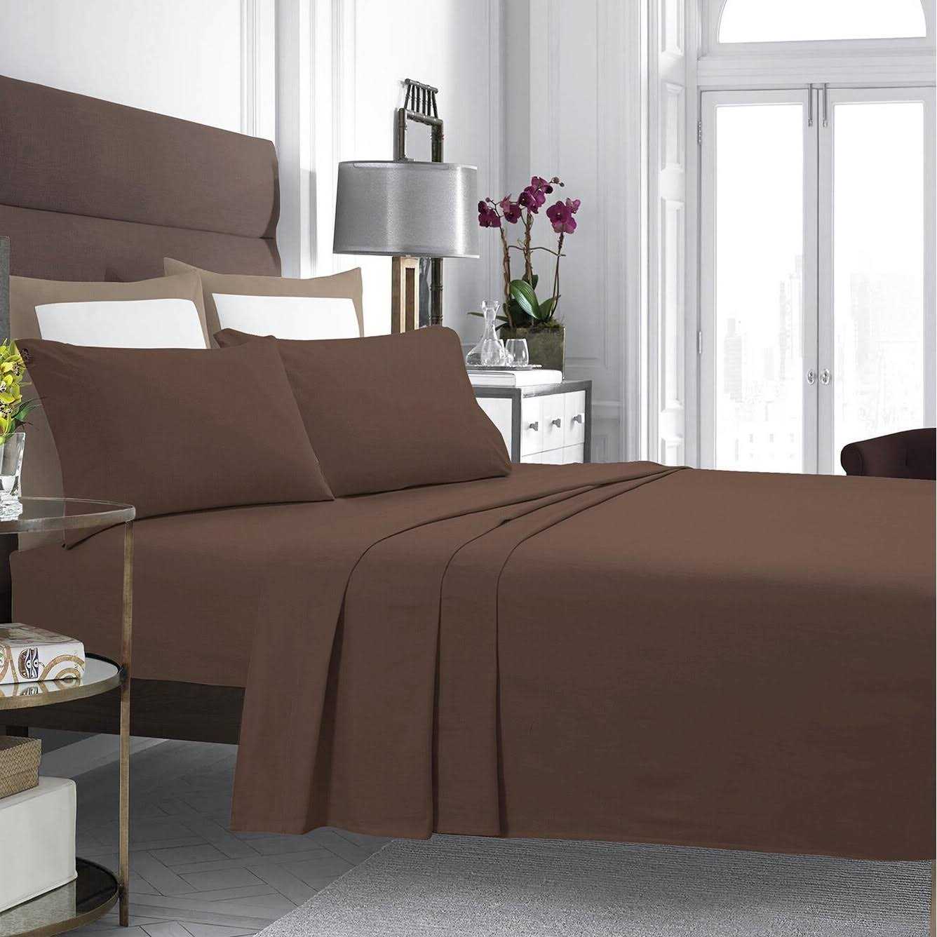 Tribeca Living Extra Deep Pocket Solid Flannel Sheet Set - Image 5