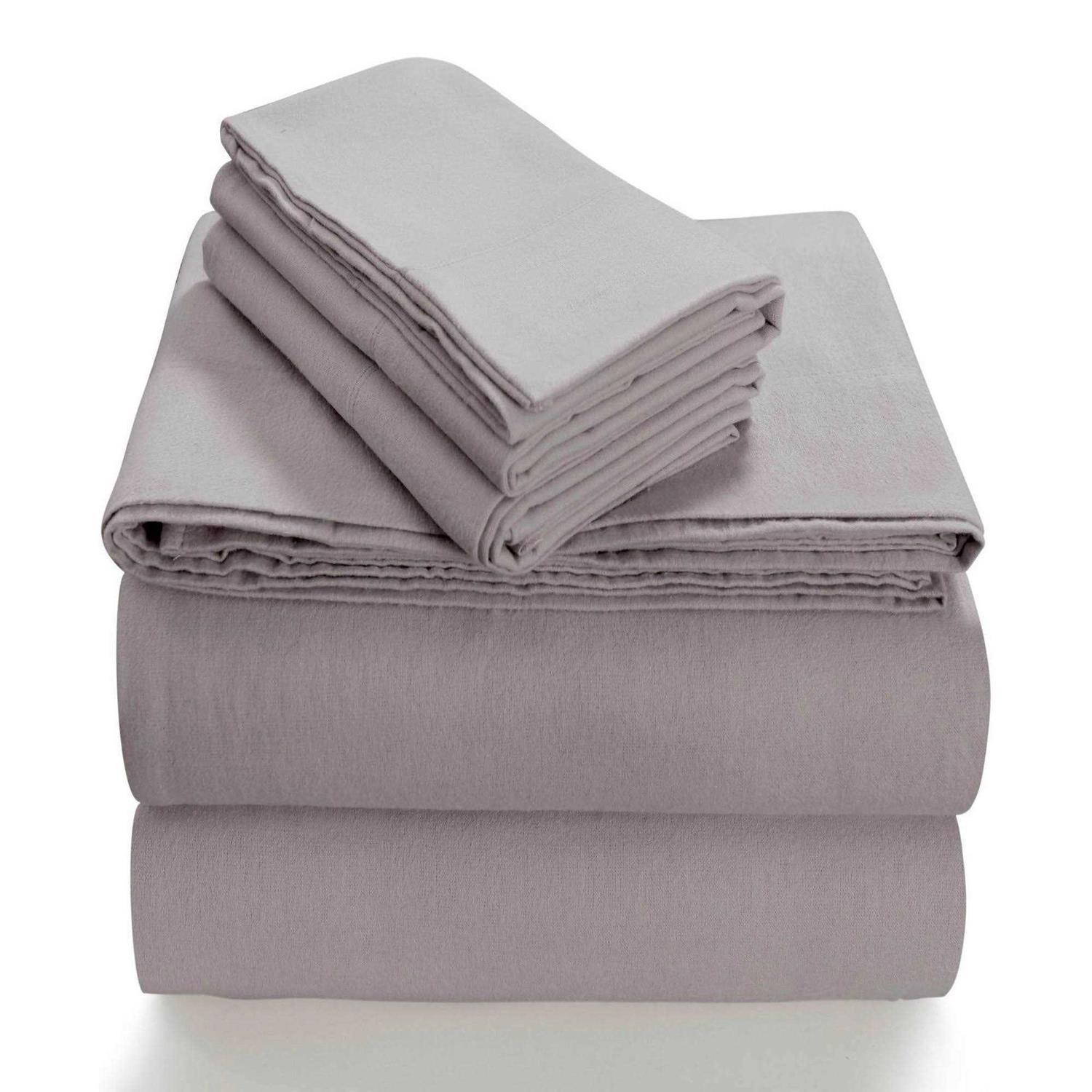 Tribeca Living Extra Deep Pocket Solid Flannel Sheet Set