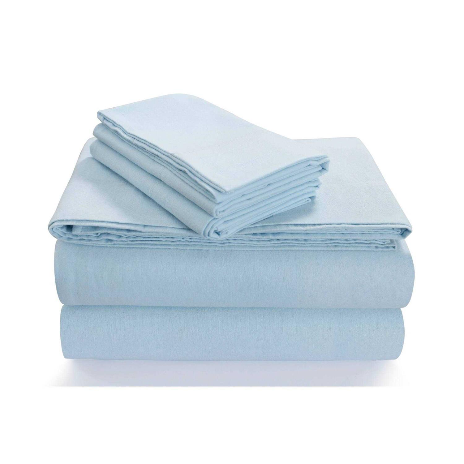 Tribeca Living Extra Deep Pocket Solid Flannel Sheet Set