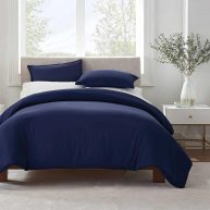Serta Simply Clean Antimicrobial Pleated 3 Piece Duvet Set