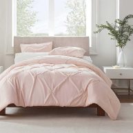 Serta Simply Clean Antimicrobial Pleated 3 Piece Duvet Set