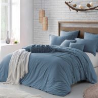 Swift Home Microfiber Washed Crinkle Duvet Cover Set