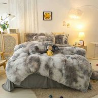 Wajade Plush Duvet Cover Set Fluffy Fuzzy Comforter Cover Set
