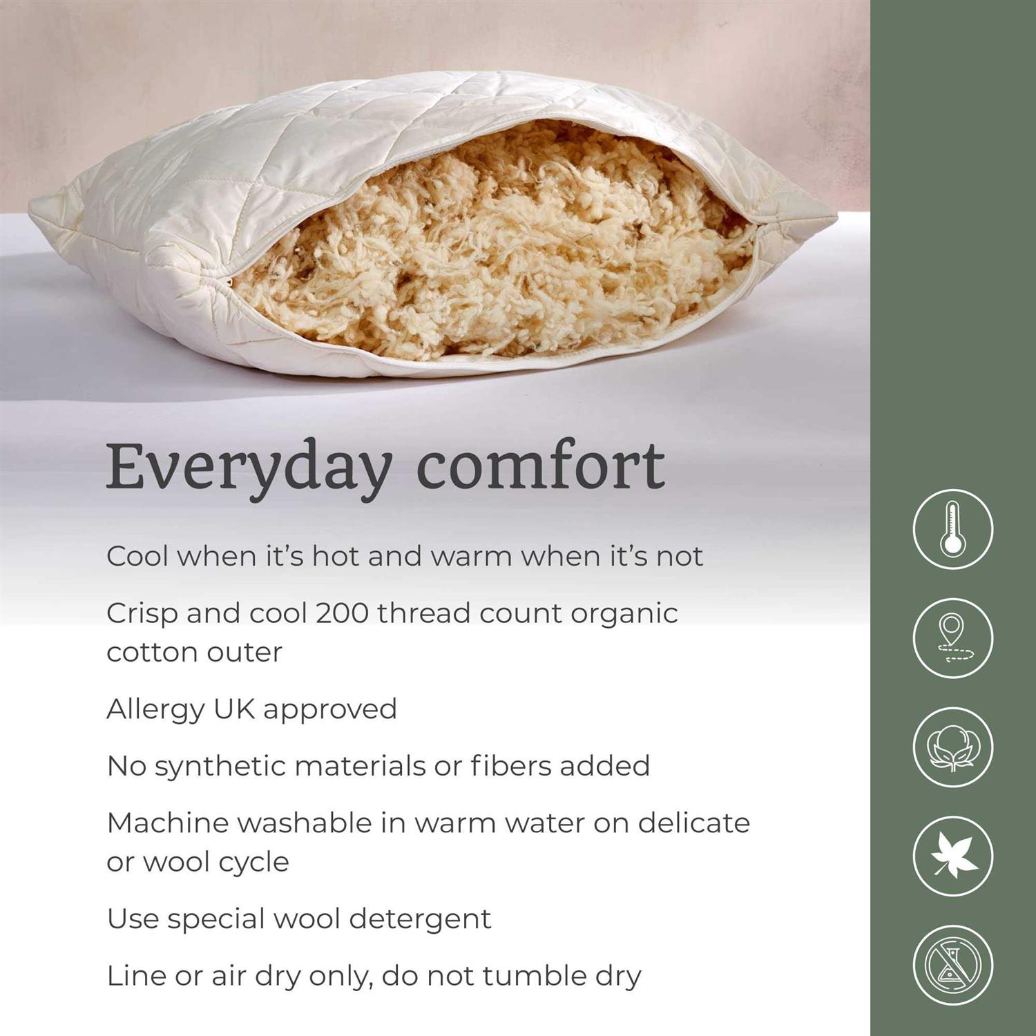 Woolroom Washable Pillow Wool - Image 2