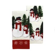 St. Nicholas Square Scenic Snowman Kitchen Towel 2-pk