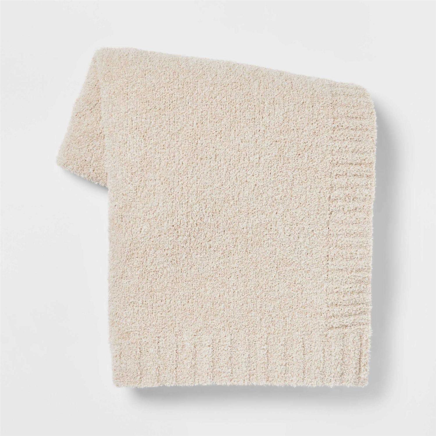 Threshold Cozy Knit Throw Blanket Neutral