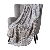 VCNY Decorative Throw Blanket Floral Design Accent for Couch