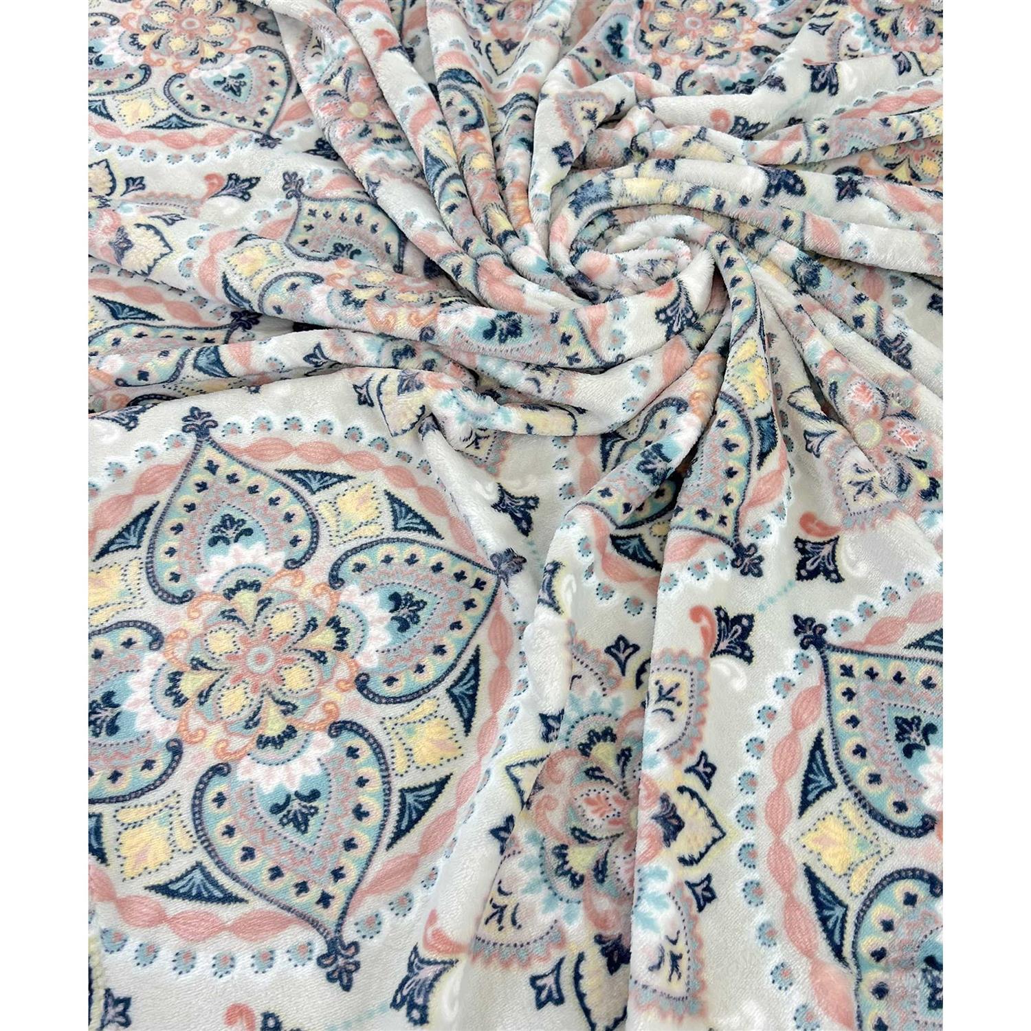 VCNY Decorative Throw Blanket Floral Design Accent for Couch - Image 2