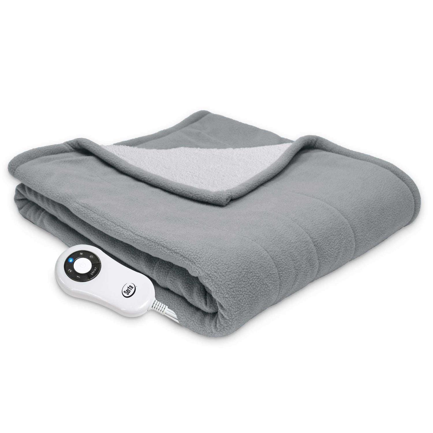 Serta Heated Fleece/Sherpa Throw