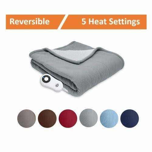 Serta Heated Fleece/Sherpa Throw - Image 2