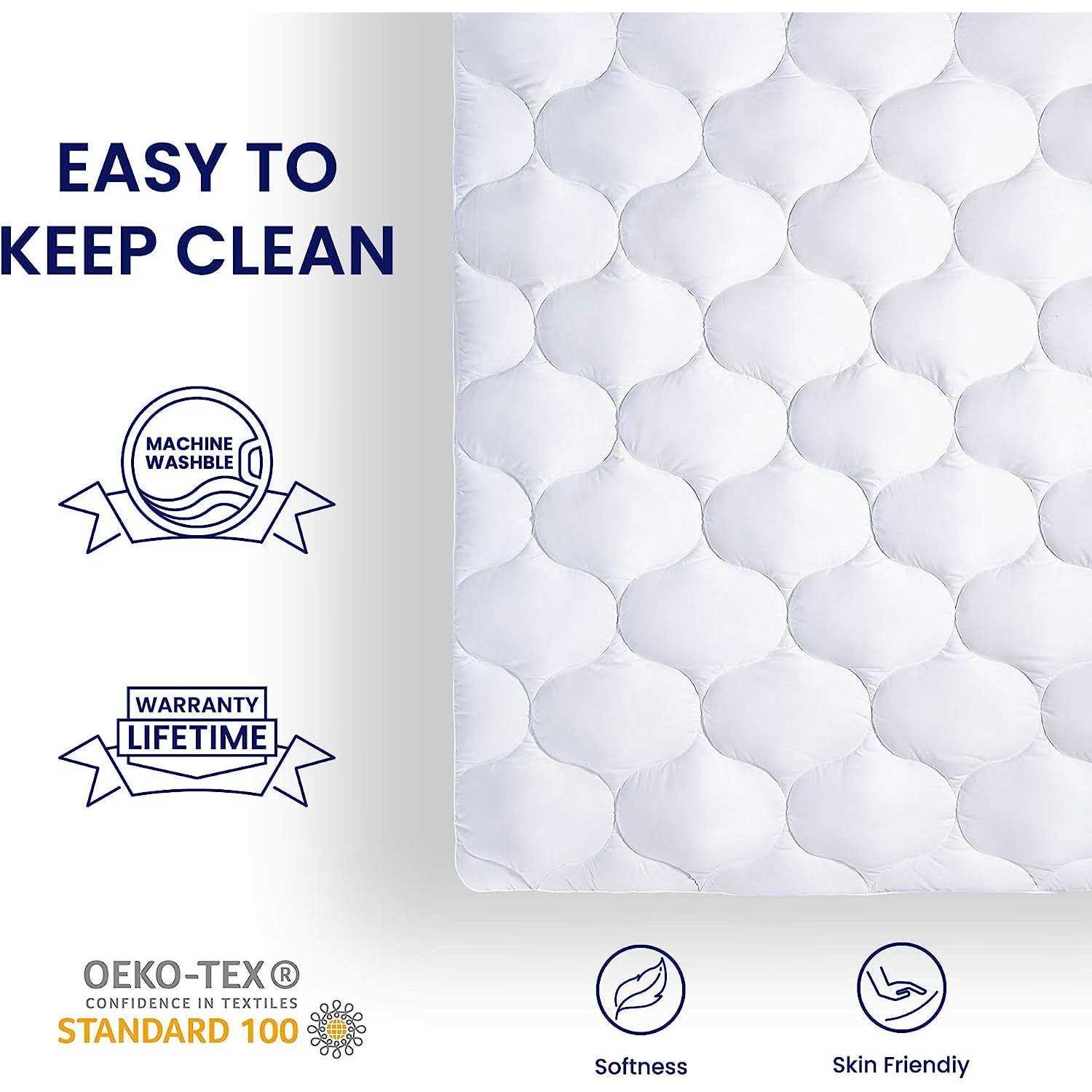 Sleep Zone Cooling Mattress Topper Mattress Pad - Image 2