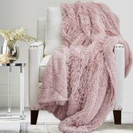 The Connecticut Home Company Throw Blanket, Soft Plush Reversible and Sherpa