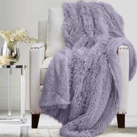 The Connecticut Home Company Throw Blanket, Soft Plush Reversible and Sherpa