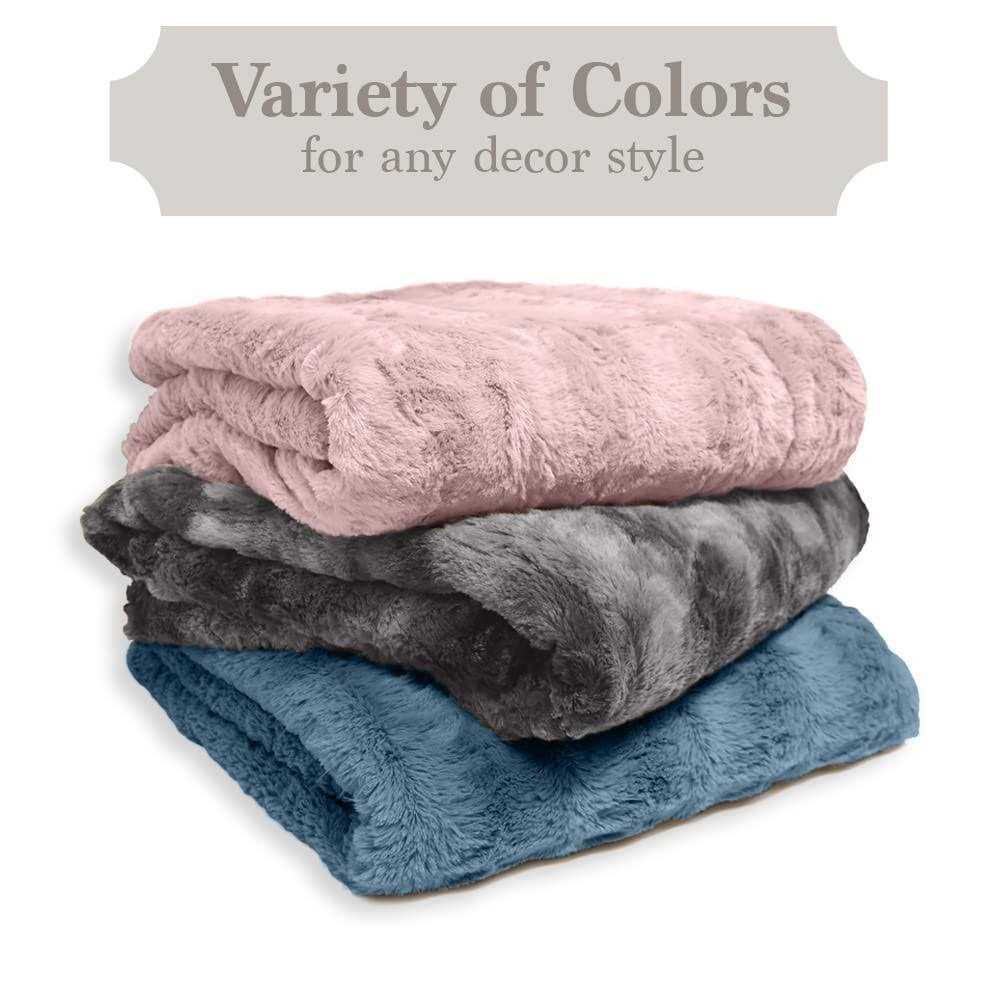 The Connecticut Home Company Throw Blanket, Soft Plush Reversible and Sherpa - Image 3