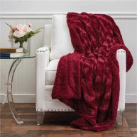 The Connecticut Home Company Throw Blanket, Soft Plush Reversible and Sherpa