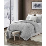 Swift Home Faux Fur and Sherpa Reverse Comforter Set Full/Queen