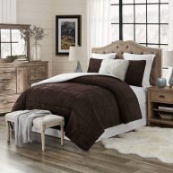 Swift Home Faux Fur and Sherpa Reverse Comforter Set Full/Queen