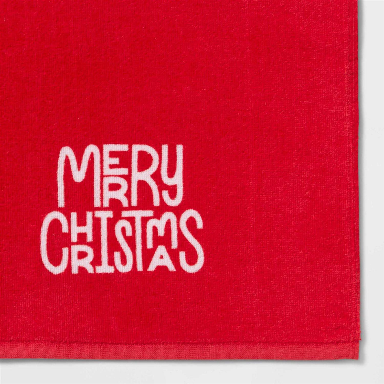 Wondershop 2pk Merry Christmas Hand Towel Set Red/White - Image 4