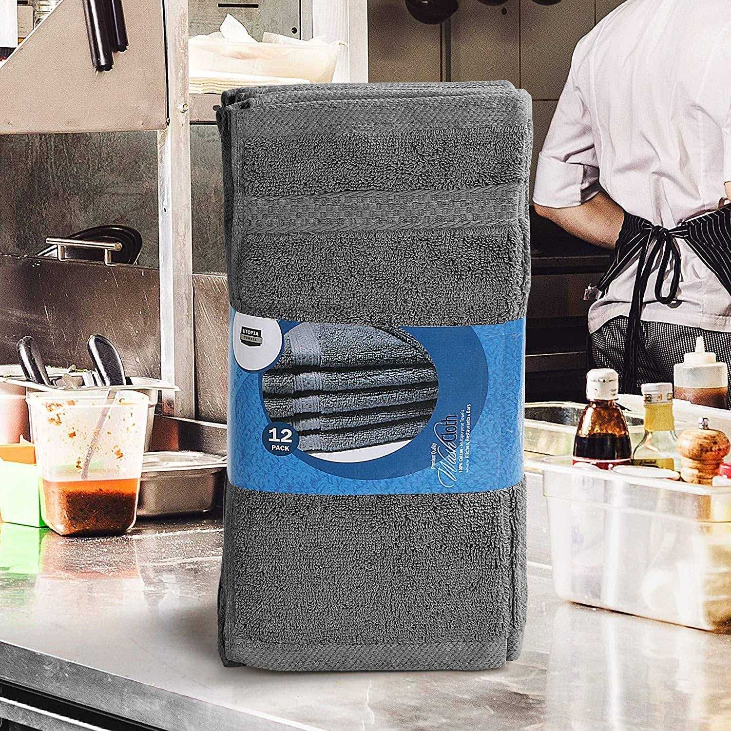 Utopia Towels Premium Cloths Set 100% Cotton Ring Spun, Highly Absorbent and Soft Feel Washcloths - Image 4