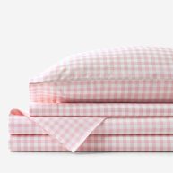 The Company Store Company Kids Gingham Plaid 200-Thread Count Organic Cotton Percale Sheet Set