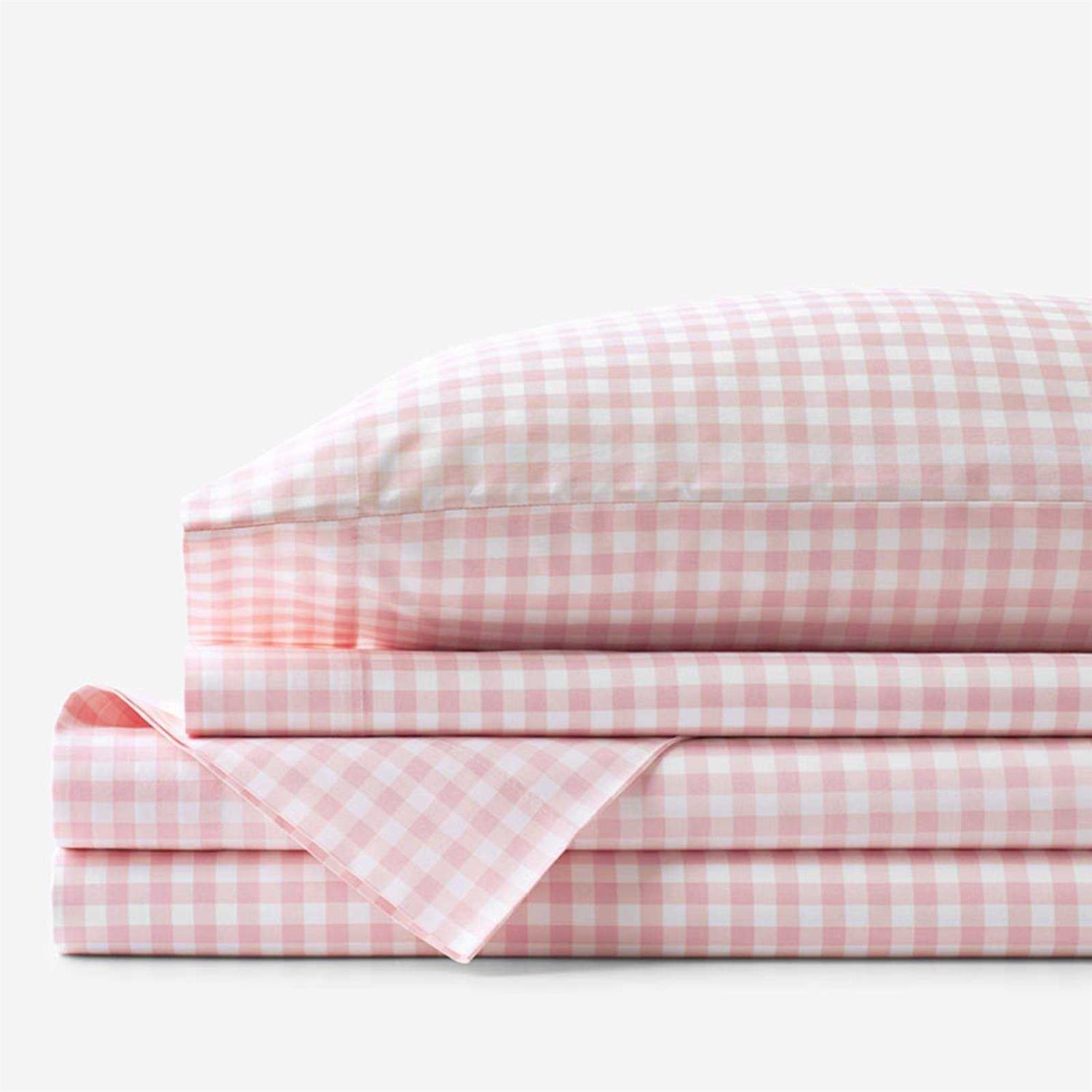 The Company Store Company Kids Gingham Plaid 200-Thread Count Organic Cotton Percale Sheet Set