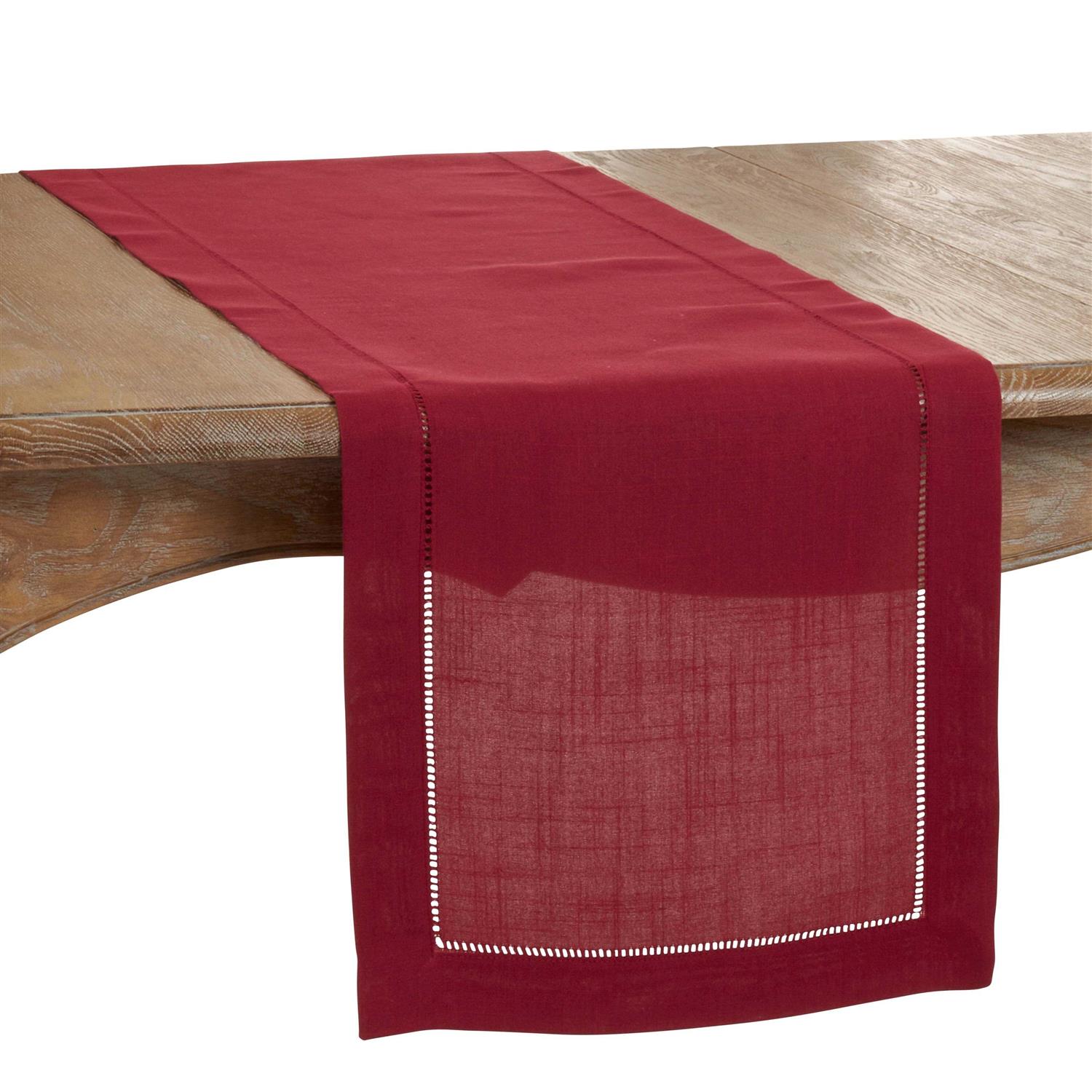Saro Lifestyle Table Runner Hemstitched Border - Image 3
