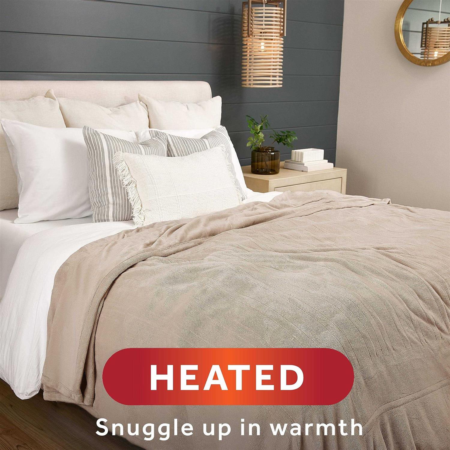Sunbeam Electric Heated Velvet Plush Blanket - Image 2