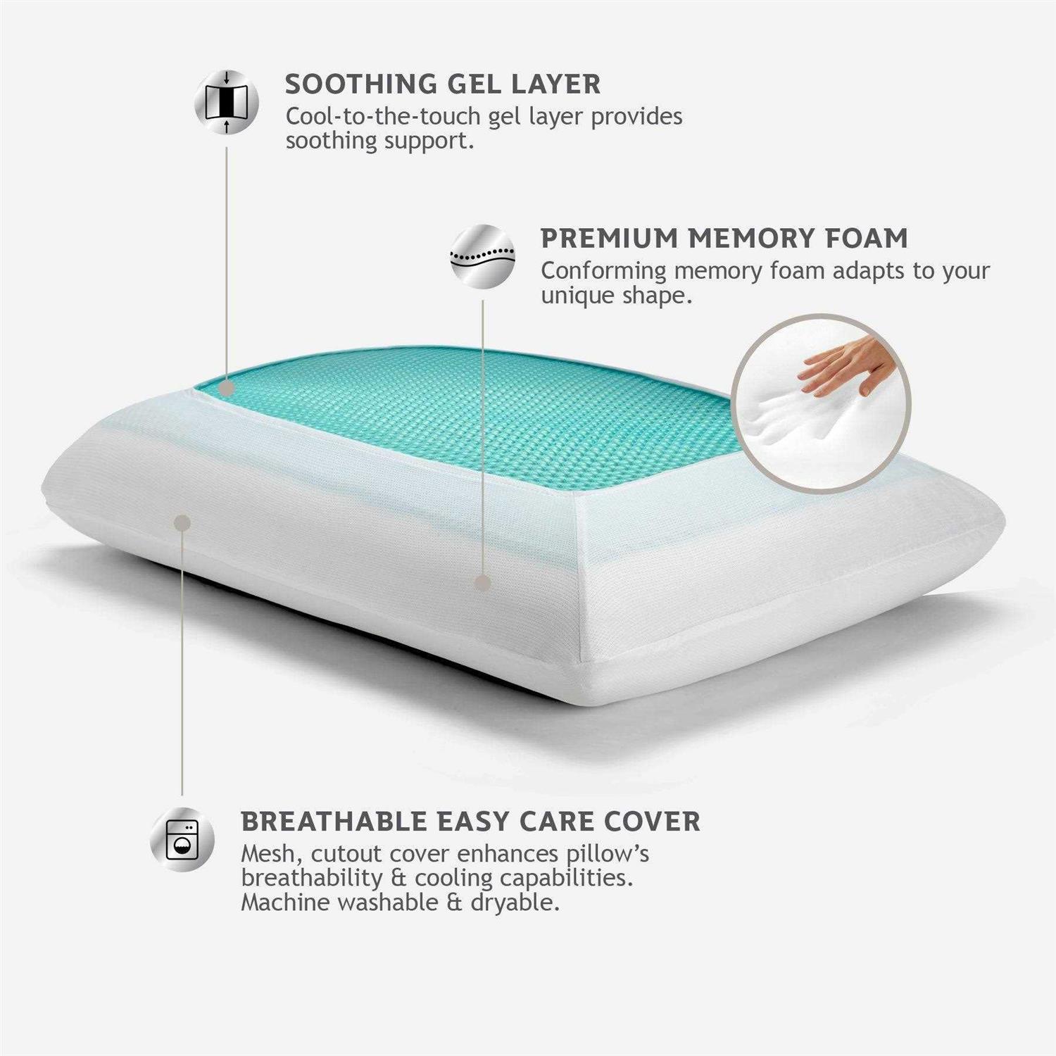 Sealy Essentials Cooling Gel Memory Foam Pillow - Image 2