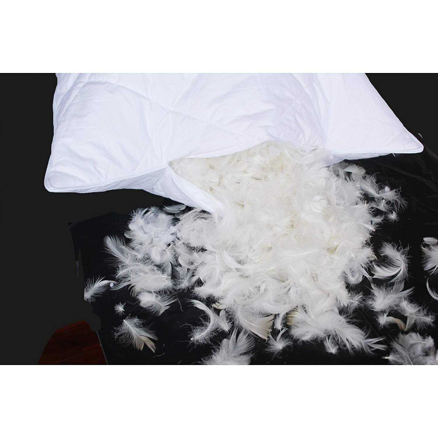 Three Geese Set of 2 White Goose Feather Bed Pillows - Image 2