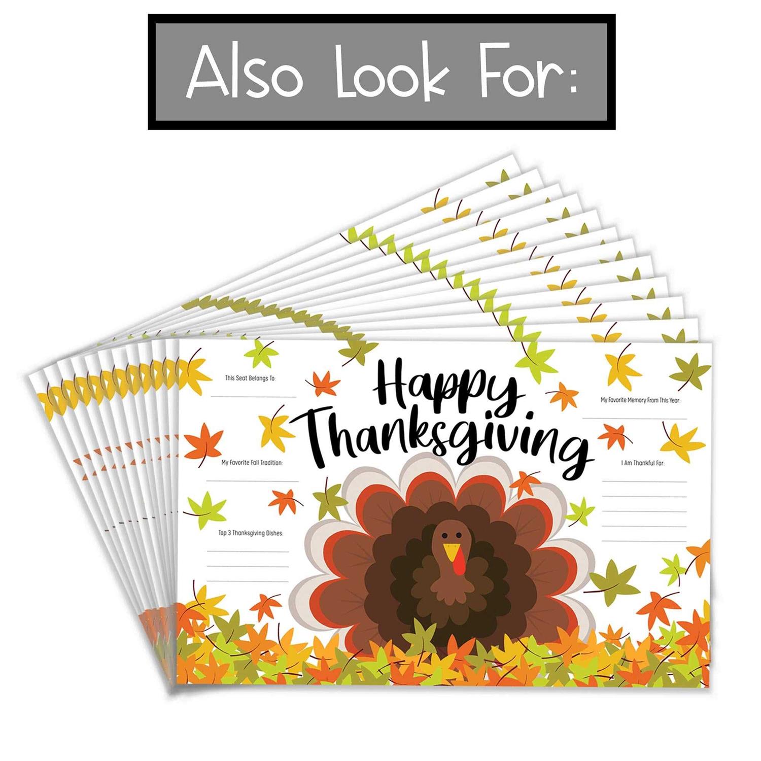 Tiny Expressions Fall Thanksgiving Coloring Placemats for Kids - Image 2