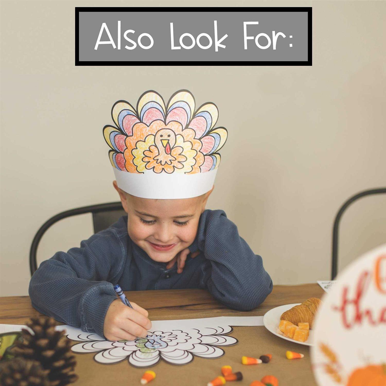 Tiny Expressions Fall Thanksgiving Coloring Placemats for Kids - Image 3