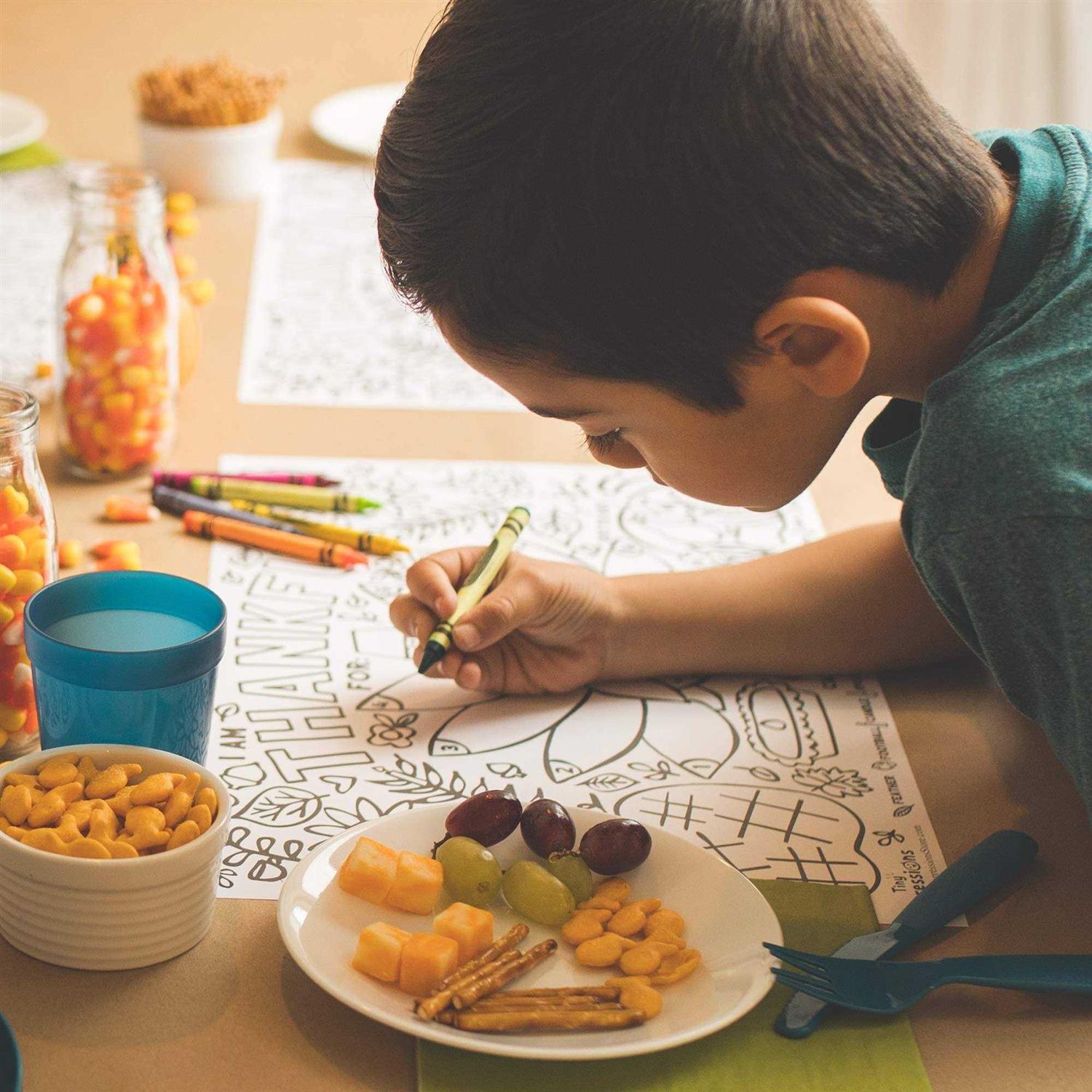 Tiny Expressions Fall Thanksgiving Coloring Placemats for Kids - Image 5