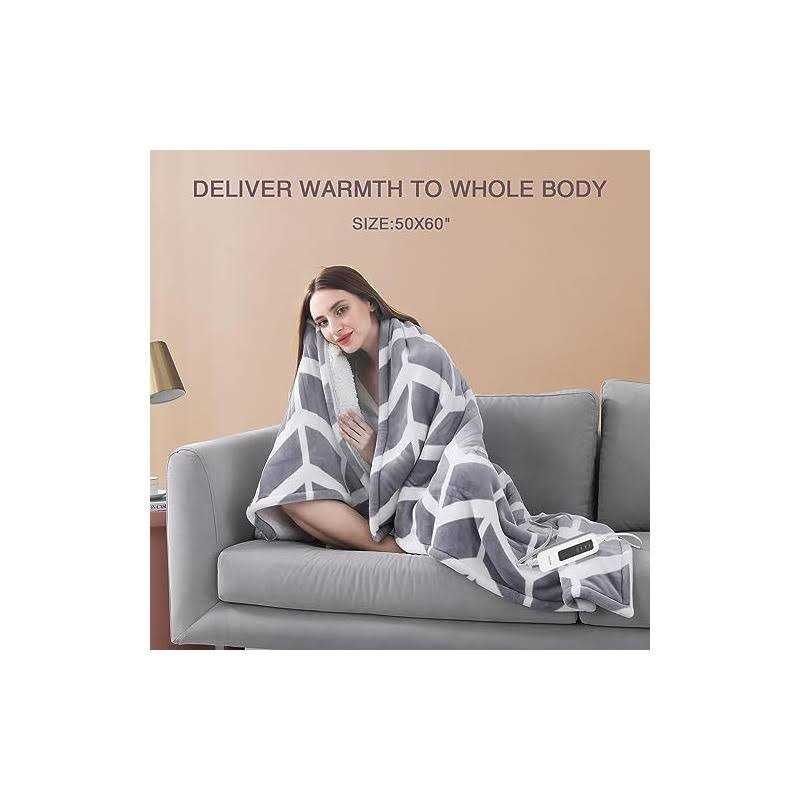 VENTIMI Heated Blanket Electric Throw with 10 Heating Levels&1-12 Hours Auto Off,50×60 inch - Image 3