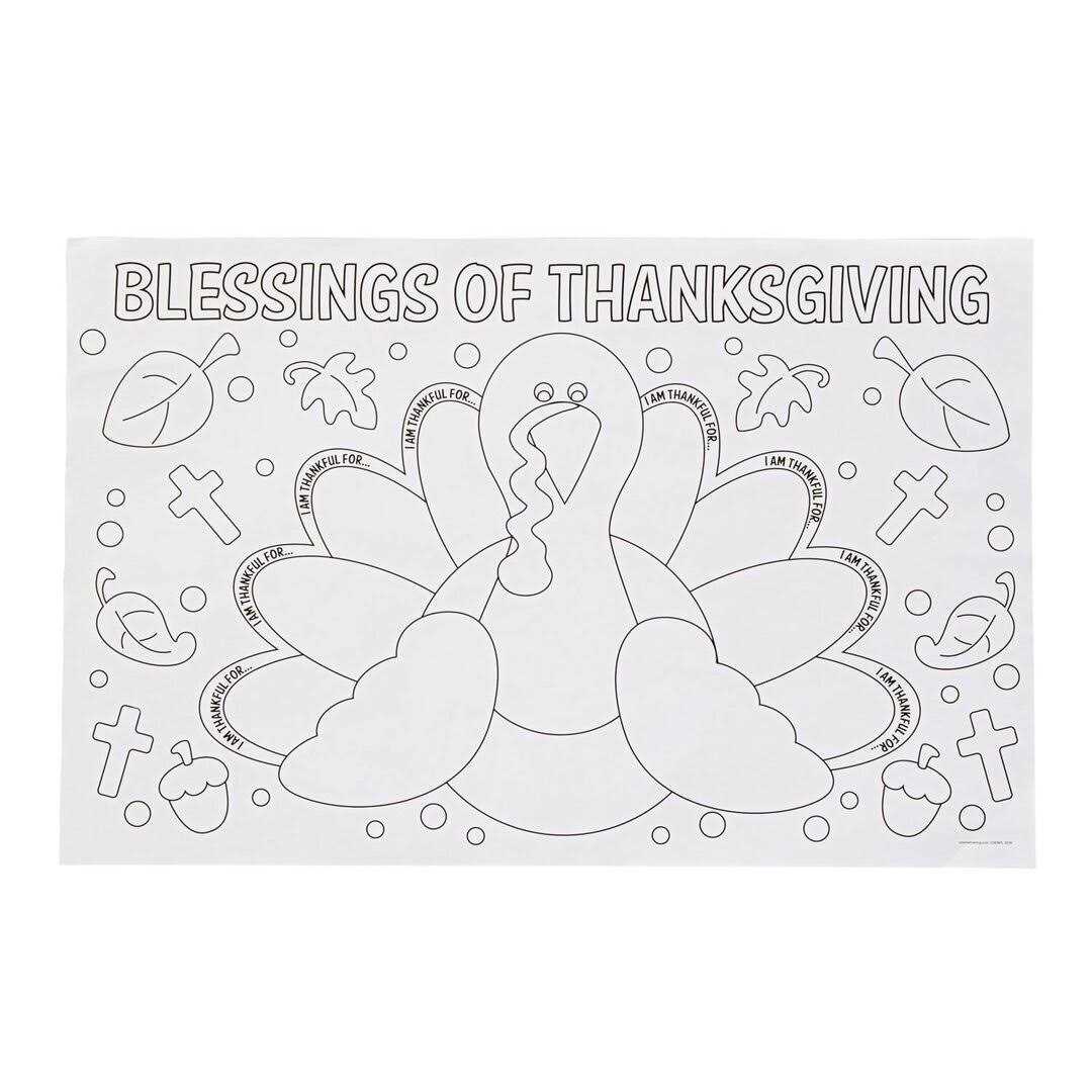 The Holiday Aisle® Color Your Own Thankful for Placemats