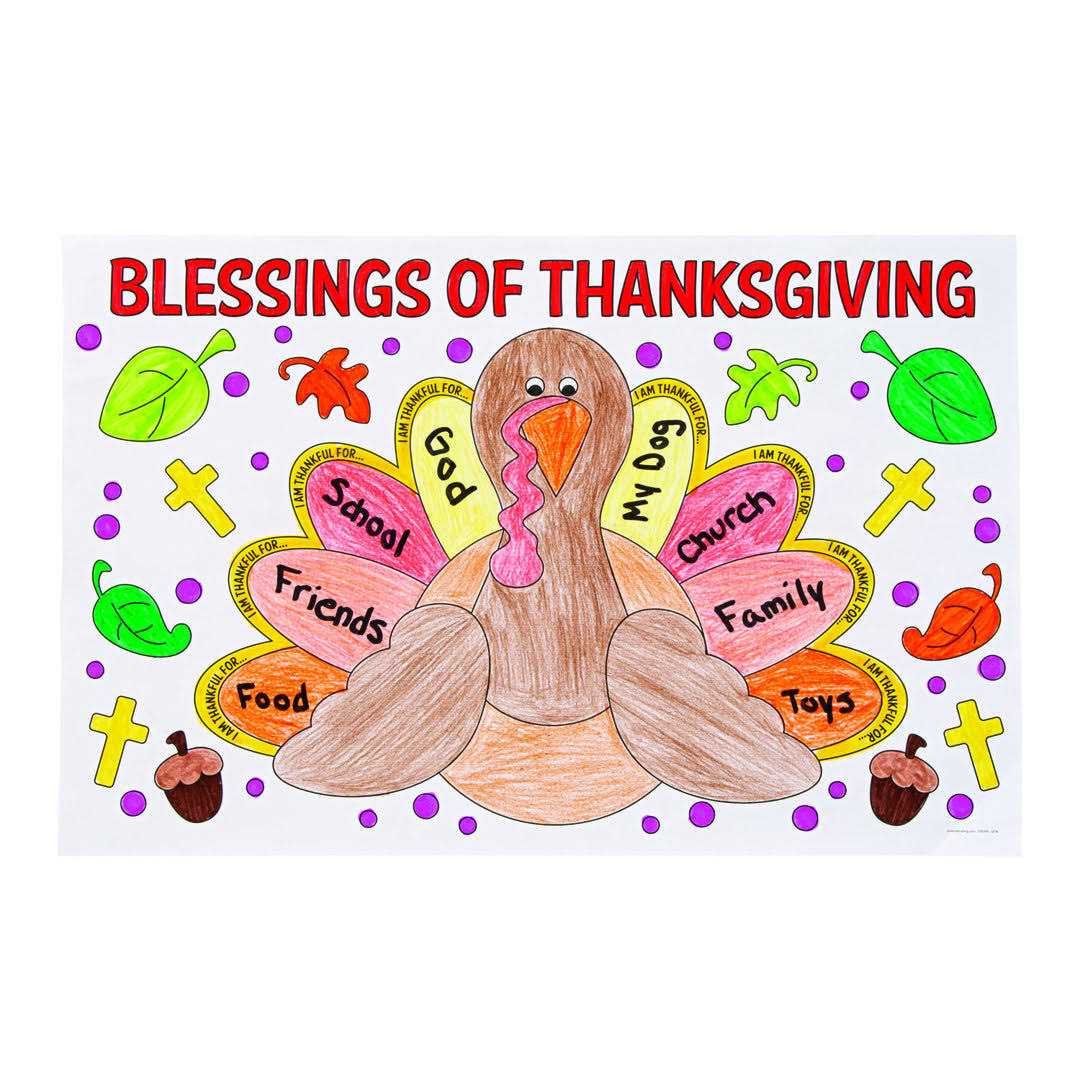 The Holiday Aisle® Color Your Own Thankful for Placemats - Image 2