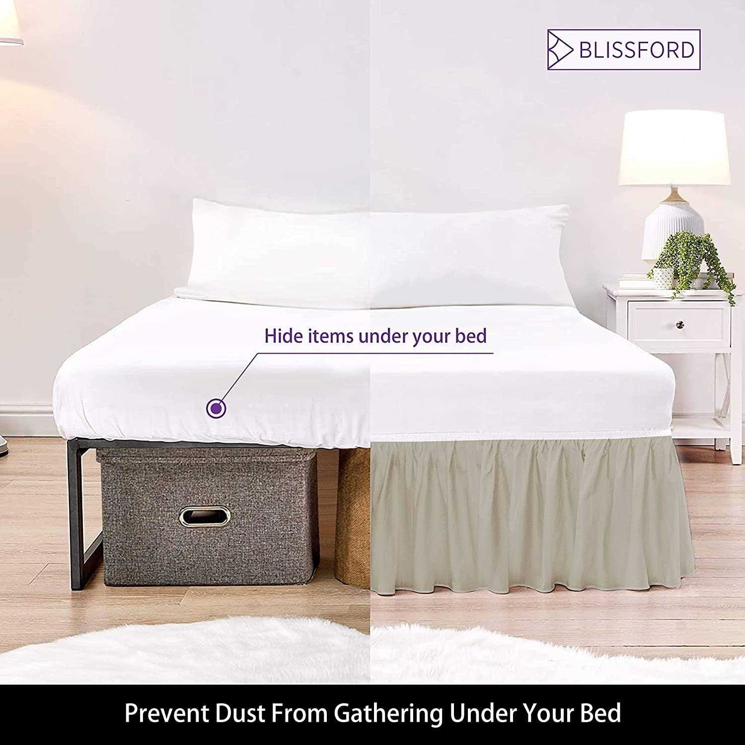 Ruffled Bed Skirt with Split Corners - Image 4