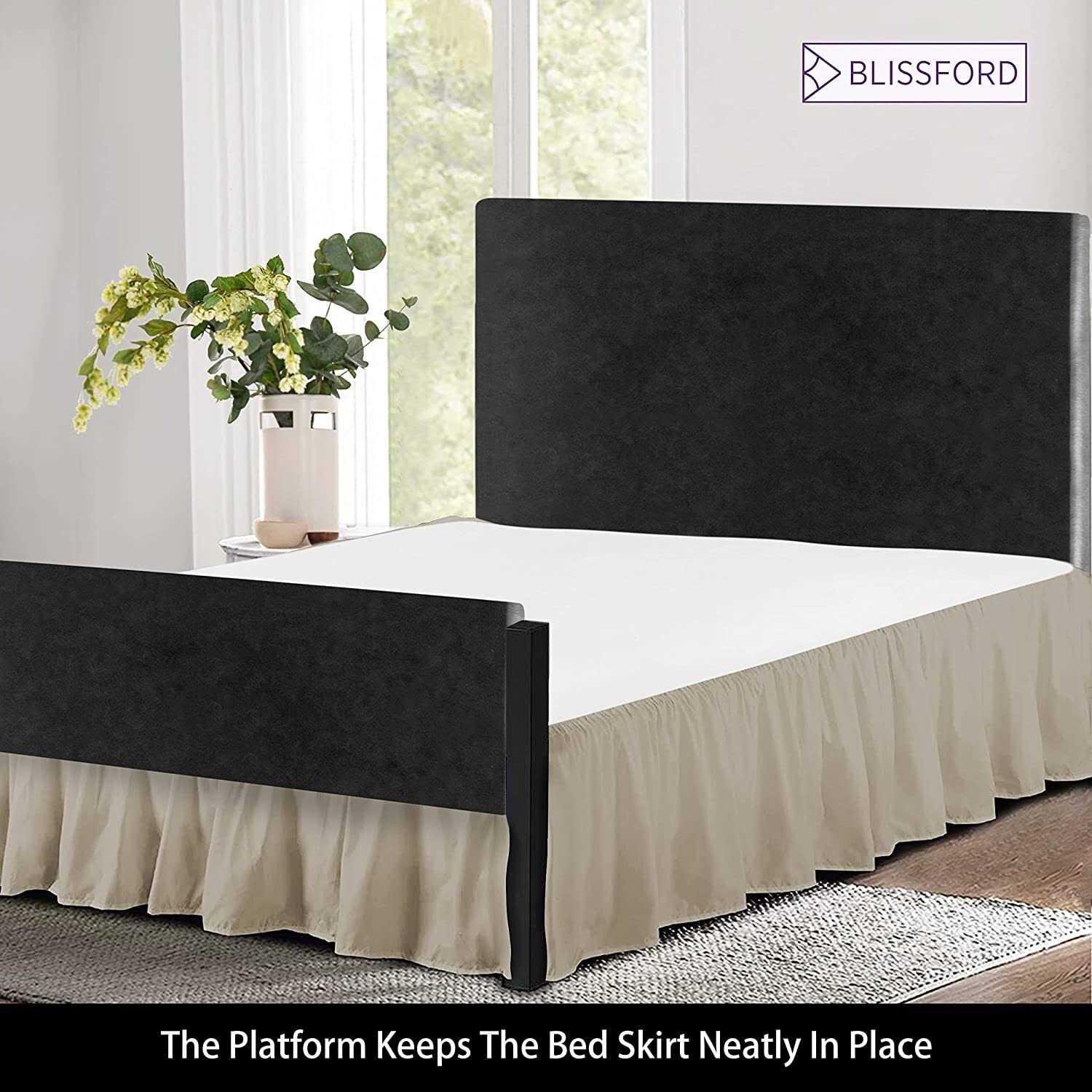 Ruffled Bed Skirt with Split Corners - Image 5